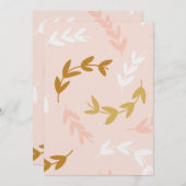 CARTE DE REMERCIEMENTS MOTIF FEUILLE 4 (Devant / Derrière)