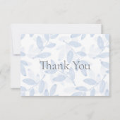 Carte De Remerciements Motif Feuille d'aquarelle bleu (Devant)