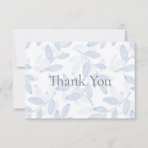 Carte De Remerciements Motif Feuille d'aquarelle bleu