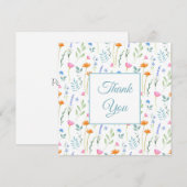Carte De Remerciements Motif Fleur sauvage d'aquarelle mixte (Devant / Derrière)