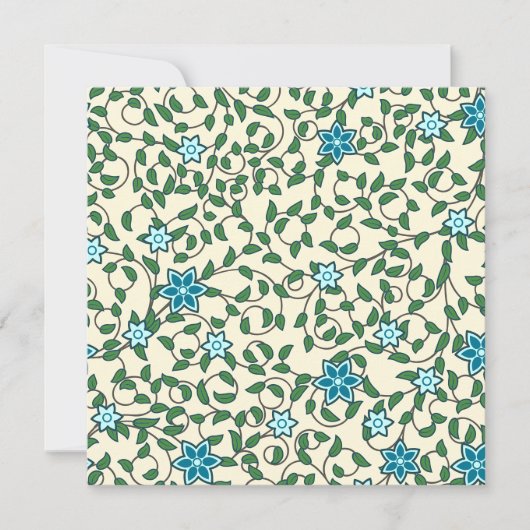 Carte De Remerciements Motif floral sans couture sur fond beige (Devant)