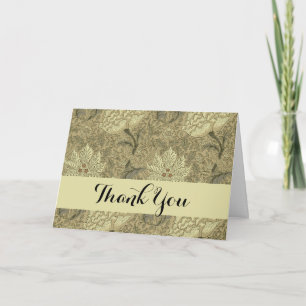 Carte De Remerciements Motif floral William Morris Windrush : Vintage