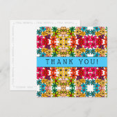 Carte De Remerciements Motif Kaleidoscope Abstrait (Devant / Derrière)