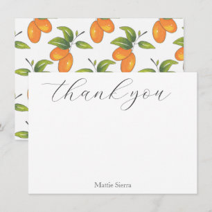 Carte De Remerciements Motif Kumquats tiré à la main