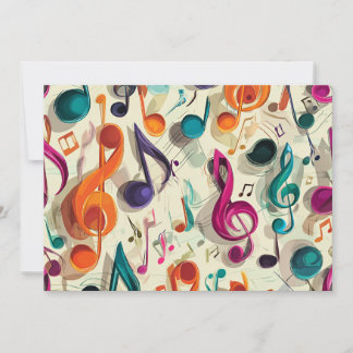 Carte De Remerciements Motif musical coloré