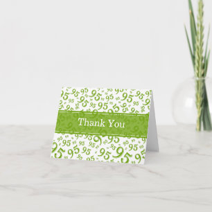 Carte De Remerciements Motif numérique vert/blanc "Merci !" 95e