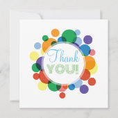 Carte De Remerciements Motif personnalisé à points arc-en-ciel (Devant)