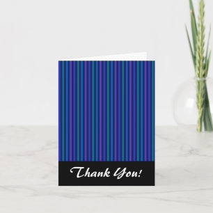 Carte De Remerciements Motif rayé vertical bleu vert violet