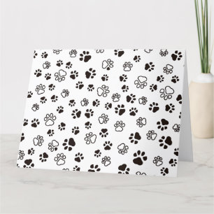 Carte De Remerciements Motif répété des pattes de chat