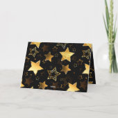 Carte De Remerciements Motif sans couture avec étoiles d'or (Dos)