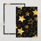 Carte De Remerciements Motif sans couture avec étoiles d'or (Devant / Derrière)