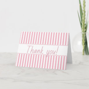 Carte De Remerciements Motif simple - Géométrique rose/blanc