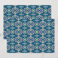 Motif symétrique de motifs bleus sur un textile
