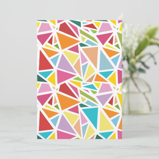 Carte De Remerciements Motif triangles colorés 2 (Debout devant)
