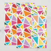 Carte De Remerciements Motif triangles colorés 2 (Devant / Derrière)