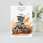 Carte De Remerciements Moto Dirt Wheels Fantaisiste Anniversaire (Debout devant)