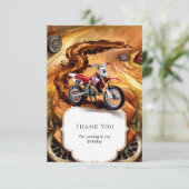 Carte De Remerciements Moto Fantaisiste Simple Anniversaire (Debout devant)