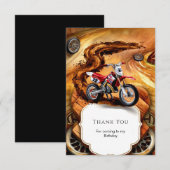 Carte De Remerciements Moto Fantaisiste Simple Anniversaire (Devant / Derrière)