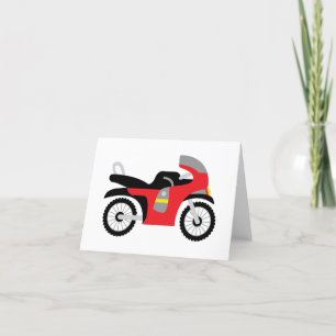 Carte De Remerciements Moto rouge