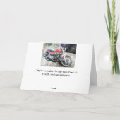 Carte de remerciements moto rouge (Dos)