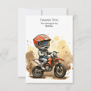 Carte De Remerciements Moto Tout-Terrain Mignonne Anniversaire