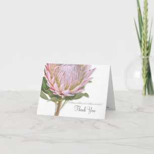 Carte De Remerciements Mots de Remerciement Fleur de Protéa Rose Floral M
