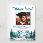 Carte De Remerciements Mountain Adventure Graduation (Devant)