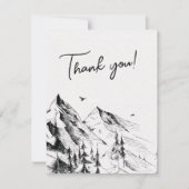 Carte De Remerciements Mountain forest rustic photo wedding (Devant)