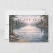 Carte De Remerciements Mountain Lake Forest Reflection Wedding (Devant)