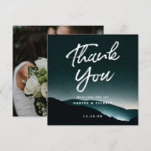 Carte De Remerciements Mountain Night Darlit Starlit Sky Mariage Carré (Devant / Derrière)