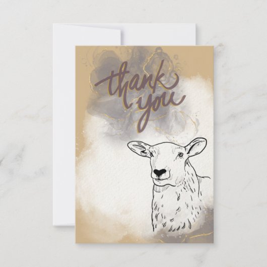 Carte de remerciements mouton (Devant)