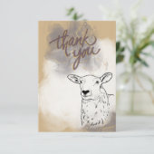 Carte de remerciements mouton (Debout devant)