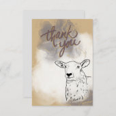 Carte de remerciements mouton (Devant / Derrière)