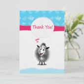 Carte De Remerciements Mouton Mignon Art en Papier Moderne (Debout devant)