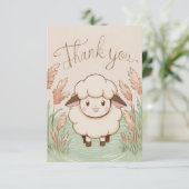 Carte De Remerciements Moutons de ferme simples (Debout devant)