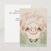 Carte De Remerciements Moutons de ferme simples (Devant / Derrière)