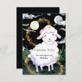 Carte De Remerciements Moutons Enchantés Pastel pour un Anniversaire (Devant / Derrière)