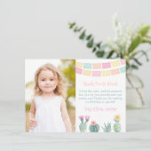 Carte De Remerciements Muchas Gracias Papel Picado Cactus Photo d'anniver (Debout devant)