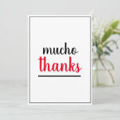 Carte De Remerciements Mucho Thanks Appreciation Gesture  (Debout devant)