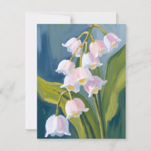 Carte De Remerciements Muguet Fleur Peinte Aquarelle