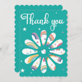 Carte de remerciements multicolore (Devant / Derrière)