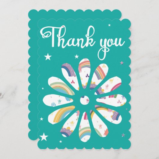 Carte de remerciements multicolore (Devant / Derrière)