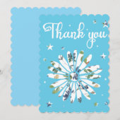 Carte de remerciements multicolore floral (Devant / Derrière)