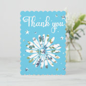 Carte de remerciements multicolore floral (Debout devant)