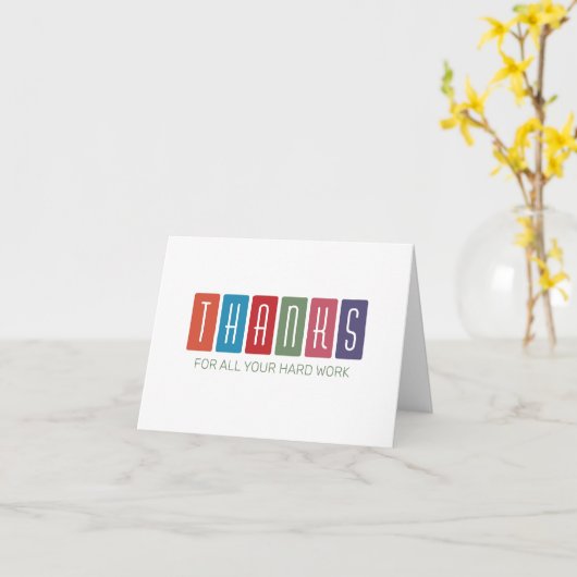 Carte de remerciements multicolore pour l'équipe e (Fleur jaune)