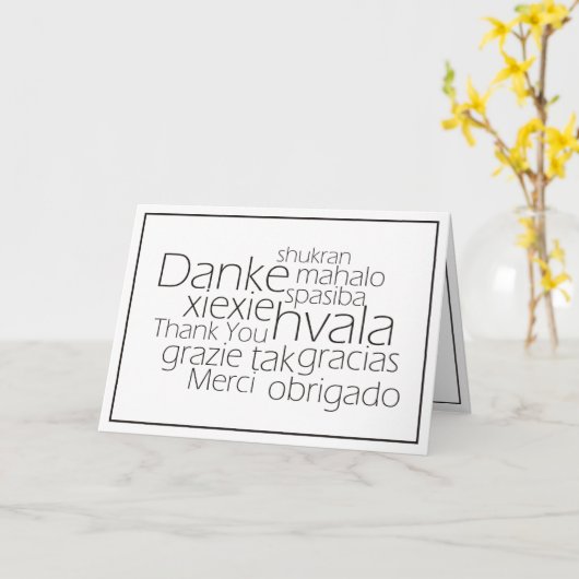 Carte de remerciements multilingue (Fleur jaune)