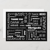 Carte de remerciements multilingue noir blanc (Devant / Derrière)
