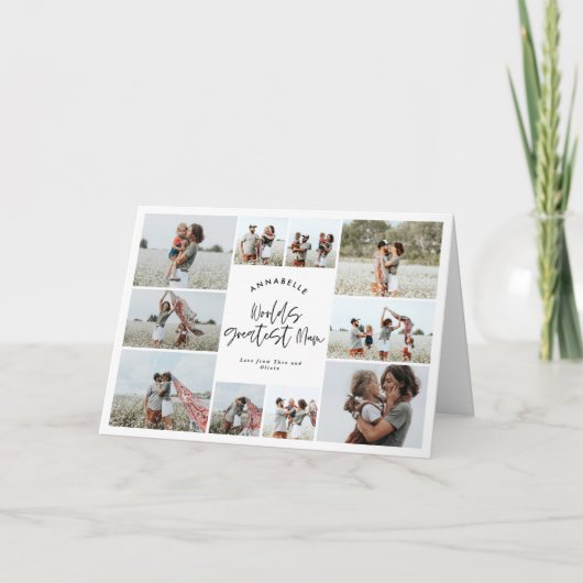 Carte De Remerciements Mum typographie élégant moderne minima multi photo (Devant)