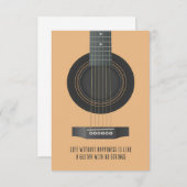 Carte De Remerciements Music Art A Guitar With No Strings (Devant / Derrière)