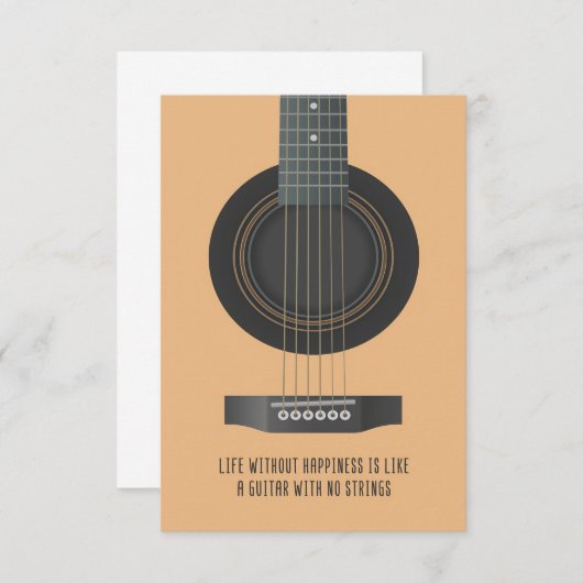 Carte De Remerciements Music Art A Guitar With No Strings (Devant / Derrière)